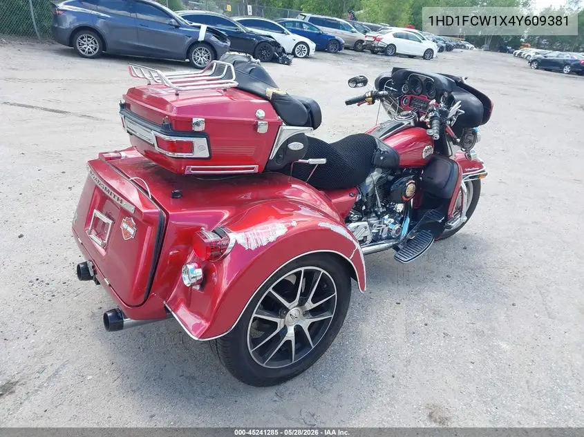 2004 Harley-Davidson Flhtcui VIN: 1HD1FCW1X4Y609381 Lot: 45241285