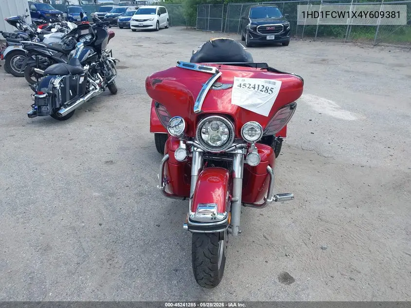 2004 Harley-Davidson Flhtcui VIN: 1HD1FCW1X4Y609381 Lot: 45241285