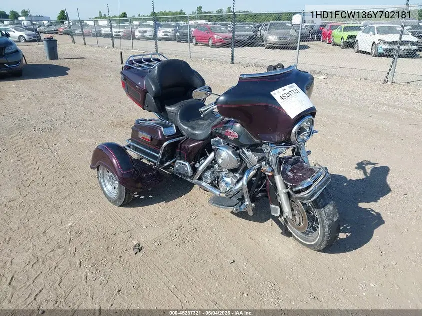 2006 Harley-Davidson Flhtcui VIN: 1HD1FCW136Y702181 Lot: 45287321