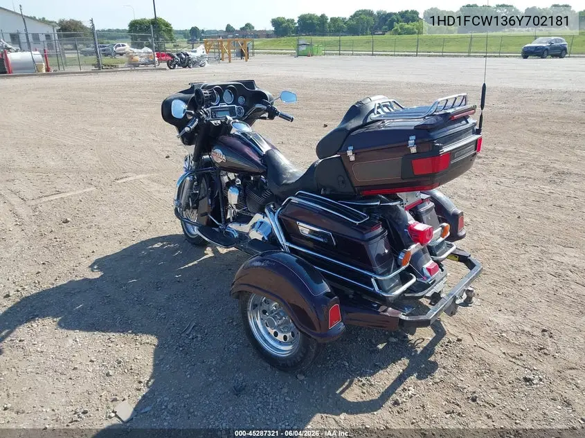 2006 Harley-Davidson Flhtcui VIN: 1HD1FCW136Y702181 Lot: 45287321