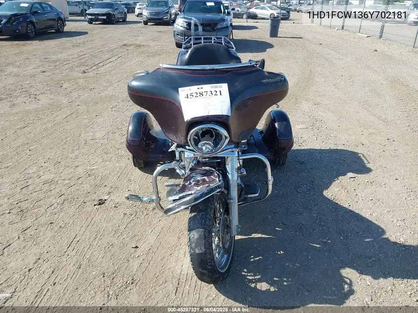 2006 Harley-Davidson Flhtcui VIN: 1HD1FCW136Y702181 Lot: 45287321