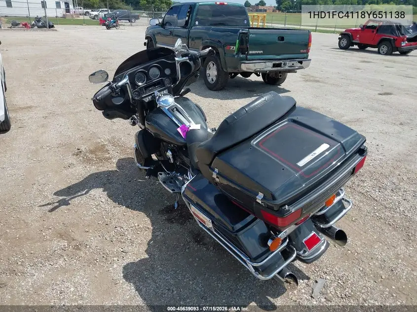 2008 Harley-Davidson Flhtcui VIN: 1HD1FC4118Y651138 Lot: 45639093