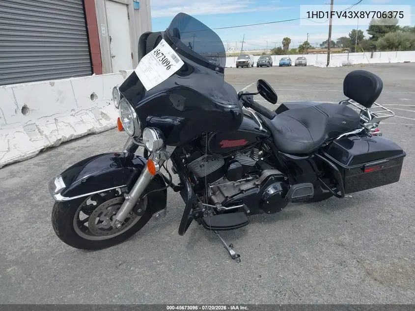 2008 Harley-Davidson Flht VIN: 1HD1FV43X8Y706375 Lot: 45673096