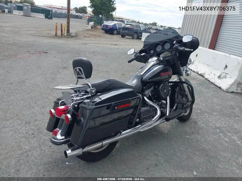 2008 Harley-Davidson Flht VIN: 1HD1FV43X8Y706375 Lot: 45673096