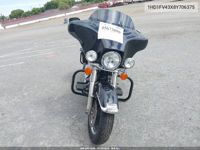 2008 Harley-Davidson Flht VIN: 1HD1FV43X8Y706375 Lot: 45673096