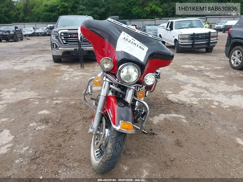 2010 Harley-Davidson Flhtk VIN: 1HD1KEM18AB630836 Lot: 45228180