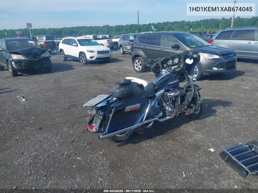 2010 Harley-Davidson Flhtk VIN: 1HD1KEM1XAB674045 Lot: 45348226