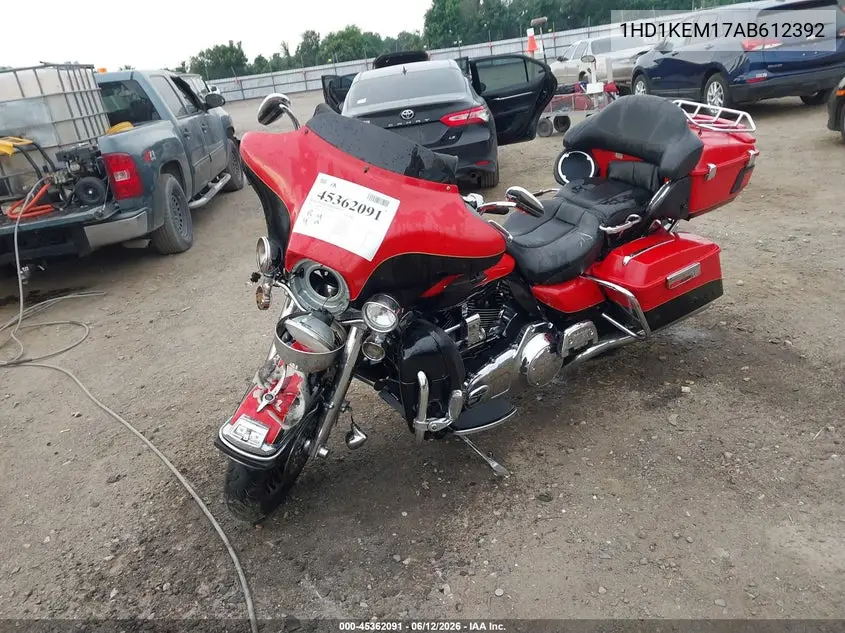 2010 Harley-Davidson Flhtk VIN: 1HD1KEM17AB612392 Lot: 45362091