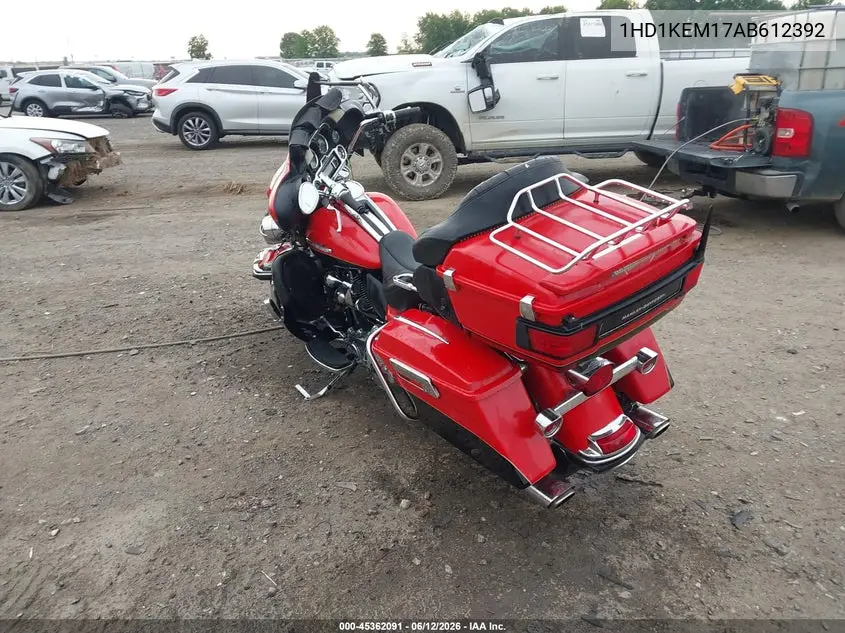 2010 Harley-Davidson Flhtk VIN: 1HD1KEM17AB612392 Lot: 45362091