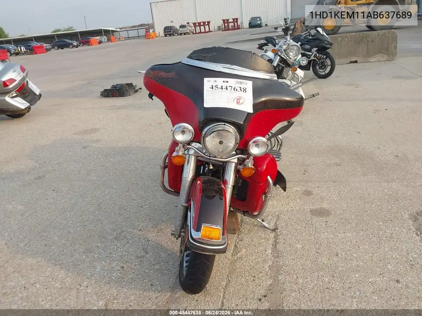 2010 Harley-Davidson Flhtk VIN: 1HD1KEM11AB637689 Lot: 45447638