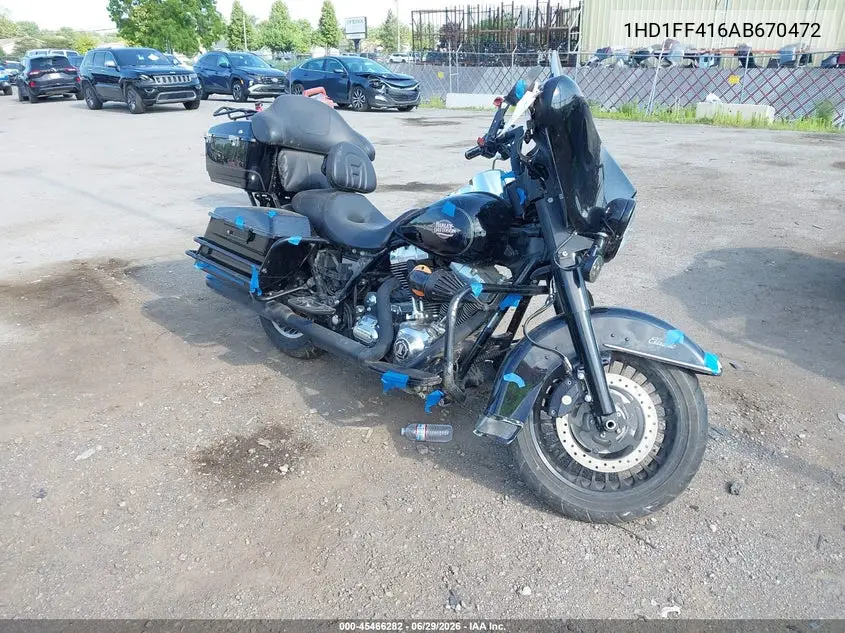 2010 Harley-Davidson Flhtc VIN: 1HD1FF416AB670472 Lot: 45466282