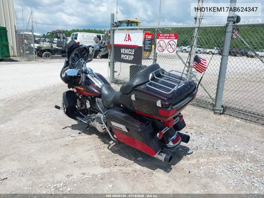 2010 Harley-Davidson Flhtk VIN: 1HD1KEM17AB624347 Lot: 45545134