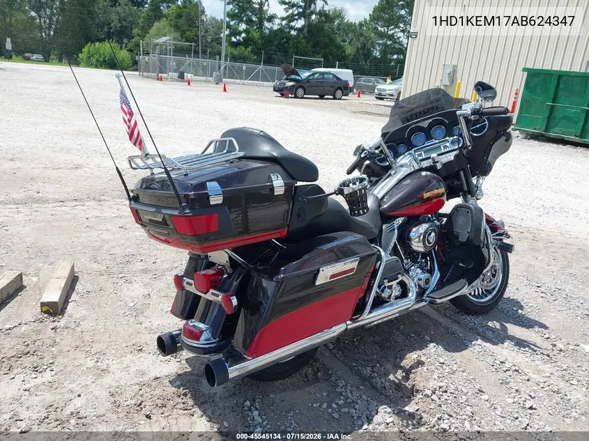 2010 Harley-Davidson Flhtk VIN: 1HD1KEM17AB624347 Lot: 45545134