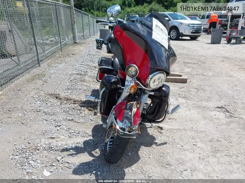 2010 Harley-Davidson Flhtk VIN: 1HD1KEM17AB624347 Lot: 45545134
