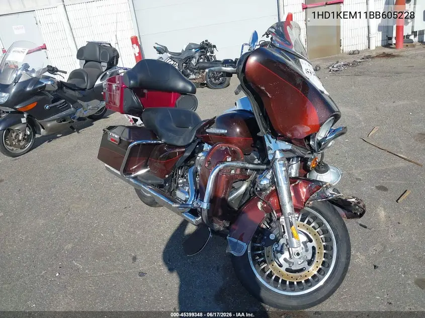2011 Harley-Davidson Flhtk VIN: 1HD1KEM11BB605228 Lot: 45399348
