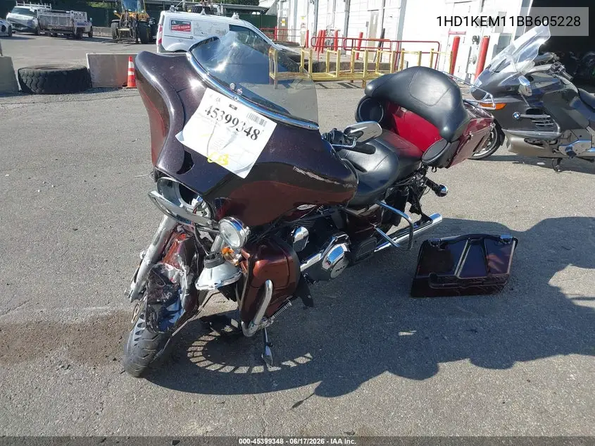 2011 Harley-Davidson Flhtk VIN: 1HD1KEM11BB605228 Lot: 45399348