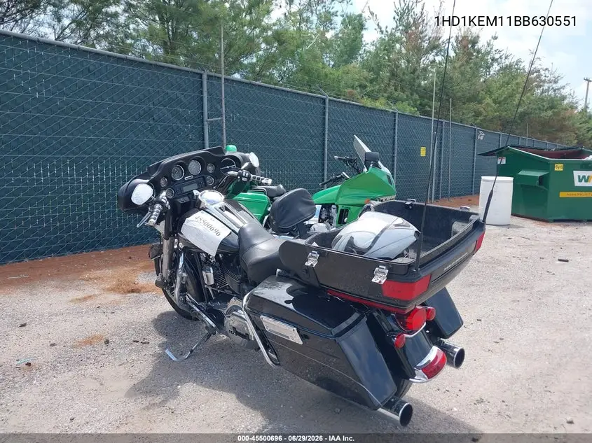 2011 Harley-Davidson Flhtk VIN: 1HD1KEM11BB630551 Lot: 45500696