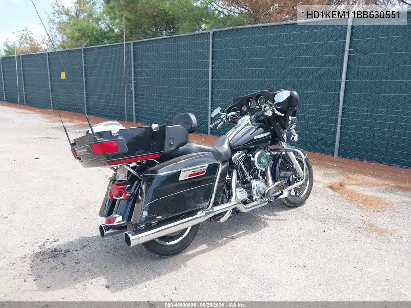 2011 Harley-Davidson Flhtk VIN: 1HD1KEM11BB630551 Lot: 45500696