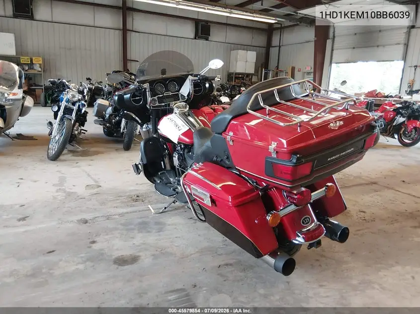 2011 Harley-Davidson Flhtk VIN: 1HD1KEM10BB6039 Lot: 45579854