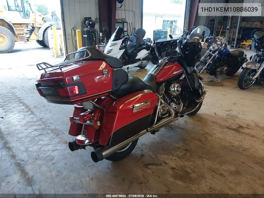 2011 Harley-Davidson Flhtk VIN: 1HD1KEM10BB6039 Lot: 45579854