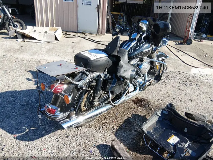 2012 Harley-Davidson Flhtk Electra Glide Ultra Ltd VIN: 1HD1KEM15CB689040 Lot: 45298003