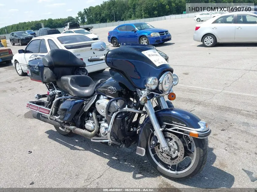 2012 Harley-Davidson Flhtcu Ultra Classic Electra Gld VIN: 1HD1FCM1XCB690760 Lot: 45406001