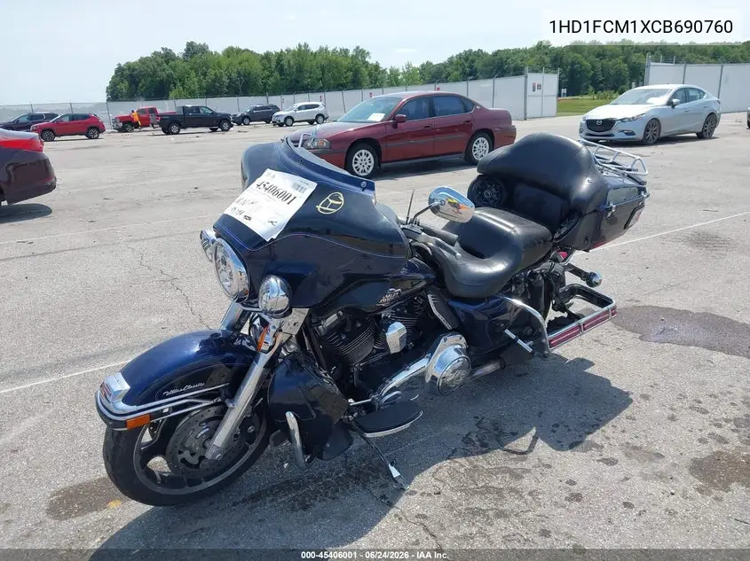 2012 Harley-Davidson Flhtcu Ultra Classic Electra Gld VIN: 1HD1FCM1XCB690760 Lot: 45406001