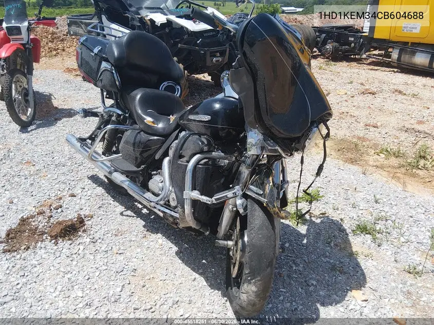 2012 Harley-Davidson Flhtk Electra Glide Ultra Ltd VIN: 1HD1KEM34CB604688 Lot: 45518251