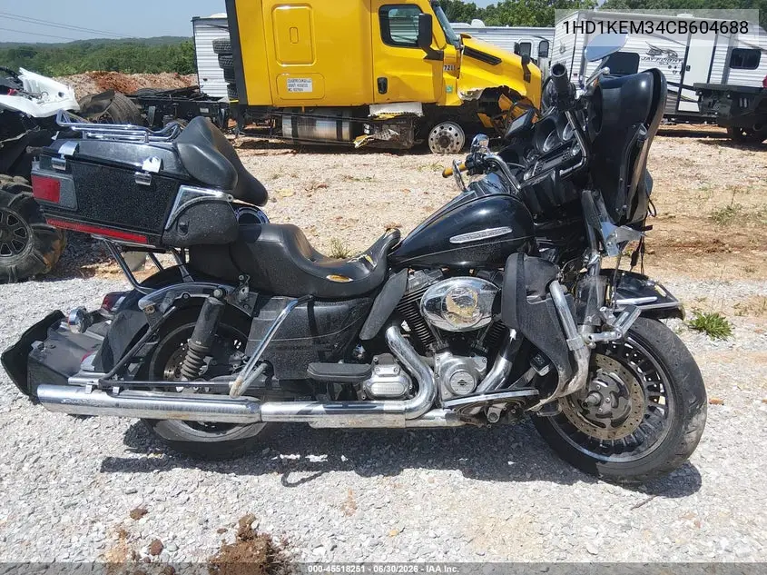 2012 Harley-Davidson Flhtk Electra Glide Ultra Ltd VIN: 1HD1KEM34CB604688 Lot: 45518251