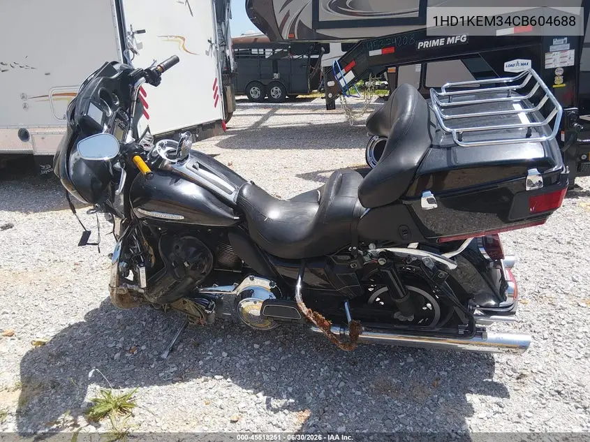 2012 Harley-Davidson Flhtk Electra Glide Ultra Ltd VIN: 1HD1KEM34CB604688 Lot: 45518251
