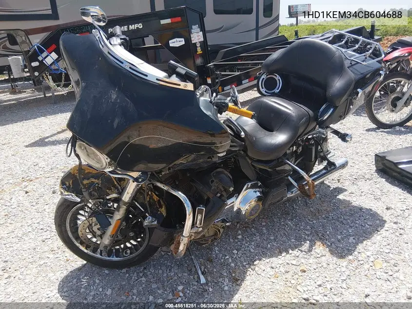 2012 Harley-Davidson Flhtk Electra Glide Ultra Ltd VIN: 1HD1KEM34CB604688 Lot: 45518251