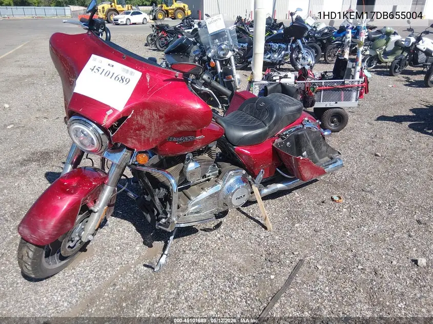 2013 Harley-Davidson Flhx Street Glide VIN: 1HD1KBM17DB655004 Lot: 45101689