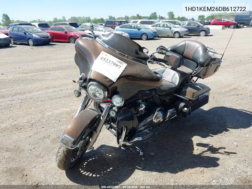 2013 Harley-Davidson Flhtk Electra Glide Ult Ltd/Ann VIN: 1HD1KEM26DB612722 Lot: 45237997