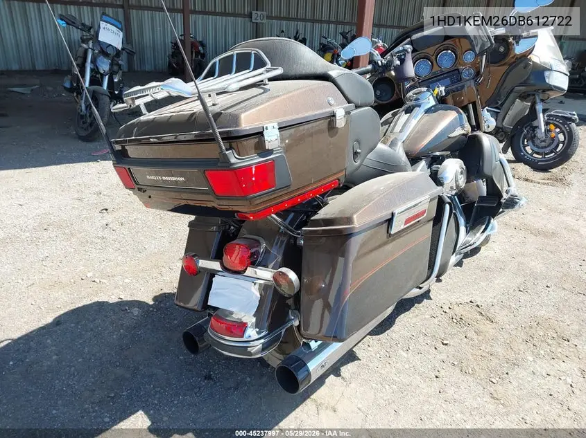 2013 Harley-Davidson Flhtk Electra Glide Ult Ltd/Ann VIN: 1HD1KEM26DB612722 Lot: 45237997