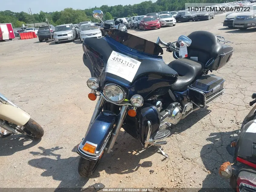 2013 Harley-Davidson Flhtcu Ultra Classic Electra Gld VIN: 1HD1FCM1XDB670722 Lot: 45513151
