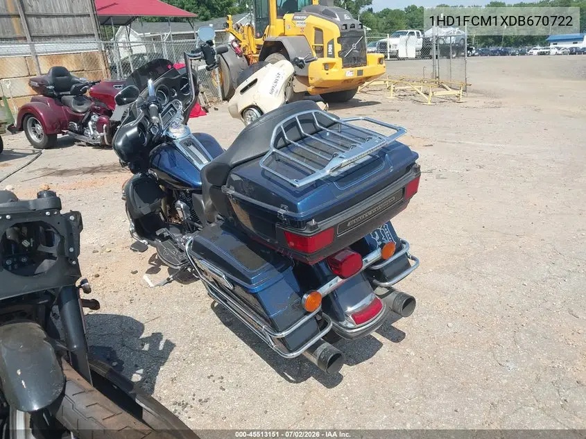 2013 Harley-Davidson Flhtcu Ultra Classic Electra Gld VIN: 1HD1FCM1XDB670722 Lot: 45513151