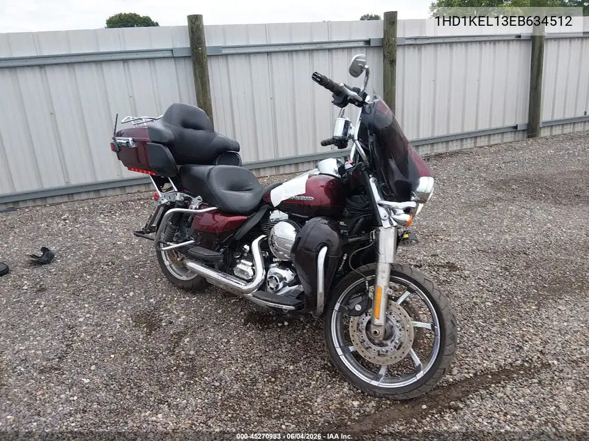2014 Harley-Davidson Flhtk Electra Glide Ultra Ltd VIN: 1HD1KEL13EB634512 Lot: 45270983
