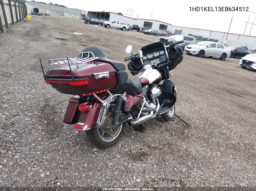 2014 Harley-Davidson Flhtk Electra Glide Ultra Ltd VIN: 1HD1KEL13EB634512 Lot: 45270983