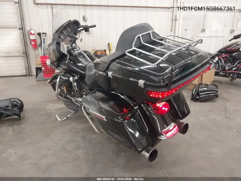 2016 Harley-Davidson Flhtcu Ultra Classic Electra Gld VIN: 1HD1FCM15GB667361 Lot: 45522151