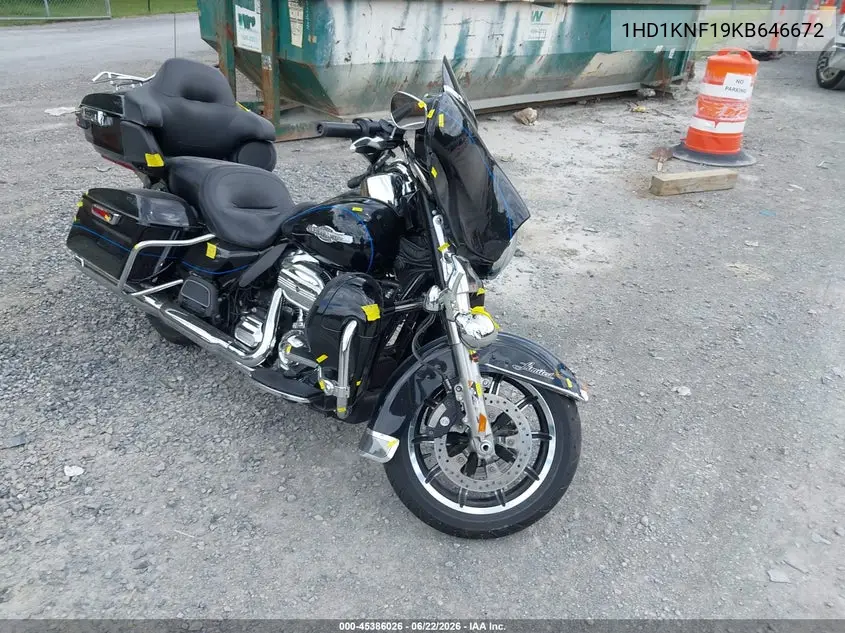 2019 Harley-Davidson Flhtk VIN: 1HD1KNF19KB646672 Lot: 45386026