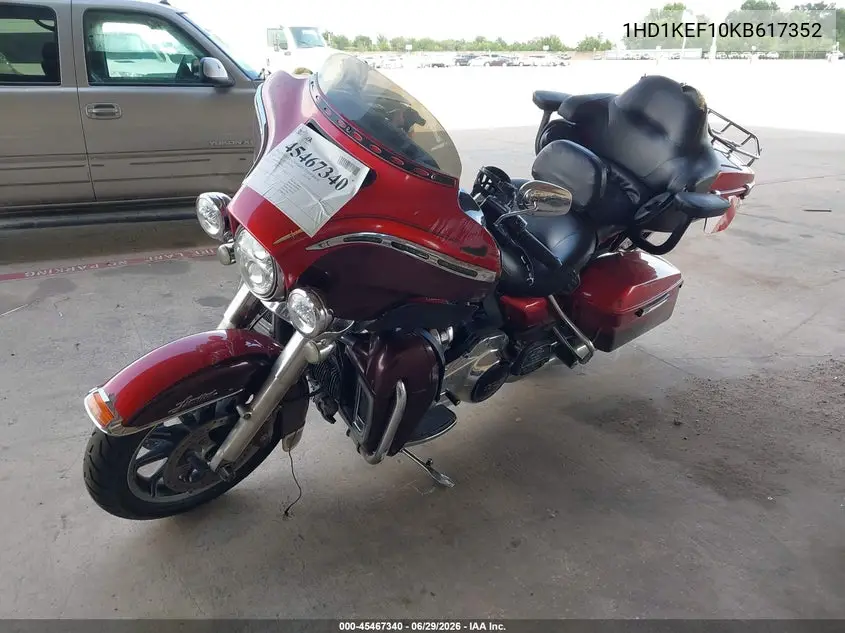 2019 Harley-Davidson Flhtk VIN: 1HD1KEF10KB617352 Lot: 45467340
