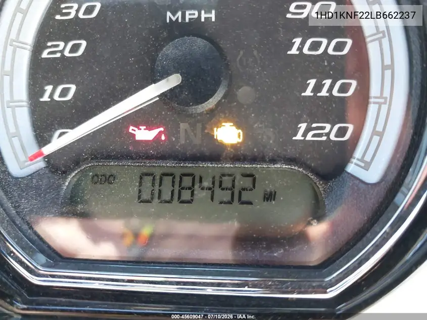 2020 Harley-Davidson Flhtk VIN: 1HD1KNF22LB662237 Lot: 45609047
