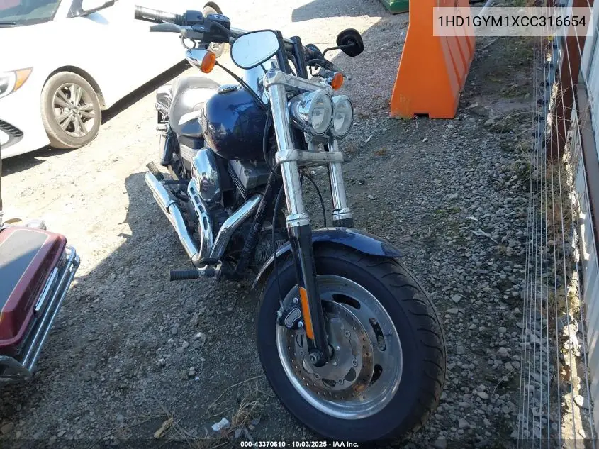 2012 Harley-Davidson Fxdf Dyna Fat Bob VIN: 1HD1GYM1XCC316654 Lot: 43370610
