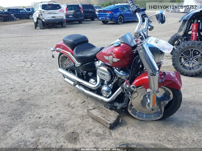 2019 Harley-Davidson Flfbs VIN: 1HD1YGK12KC010752 Lot: 45074628