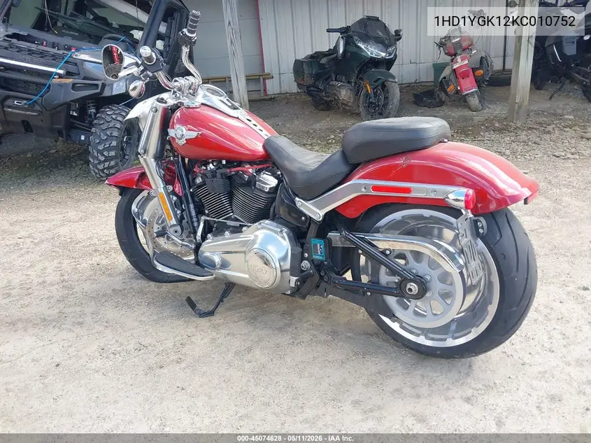 2019 Harley-Davidson Flfbs VIN: 1HD1YGK12KC010752 Lot: 45074628
