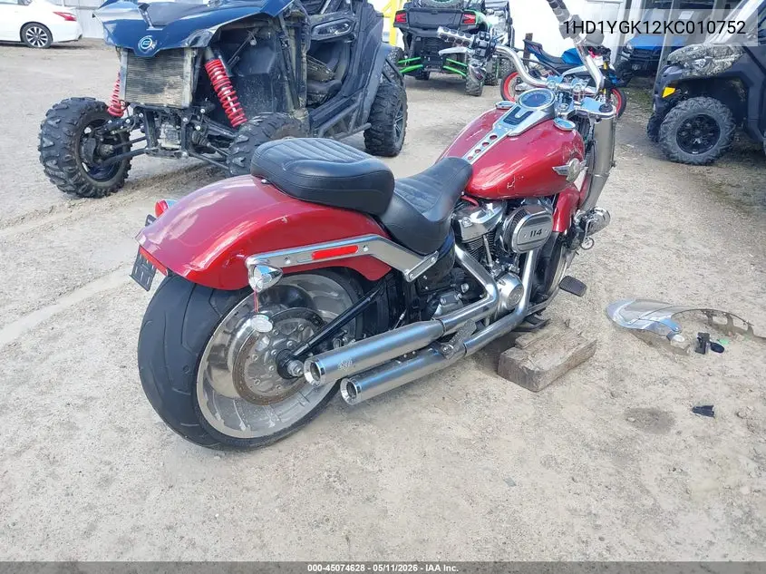 2019 Harley-Davidson Flfbs VIN: 1HD1YGK12KC010752 Lot: 45074628