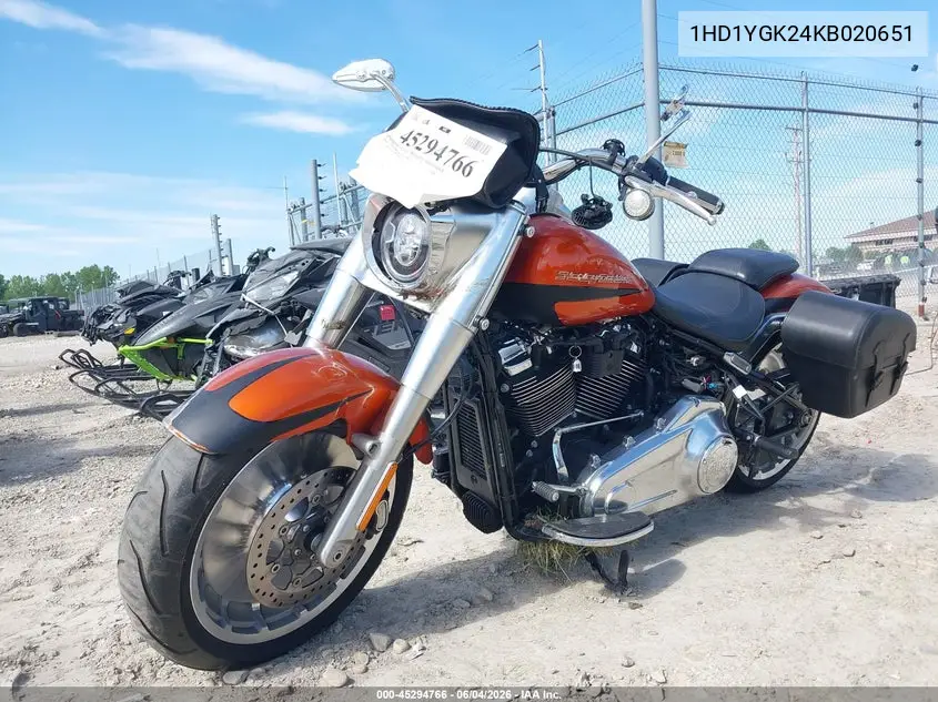 2019 Harley-Davidson Flfbs VIN: 1HD1YGK24KB020651 Lot: 45294766