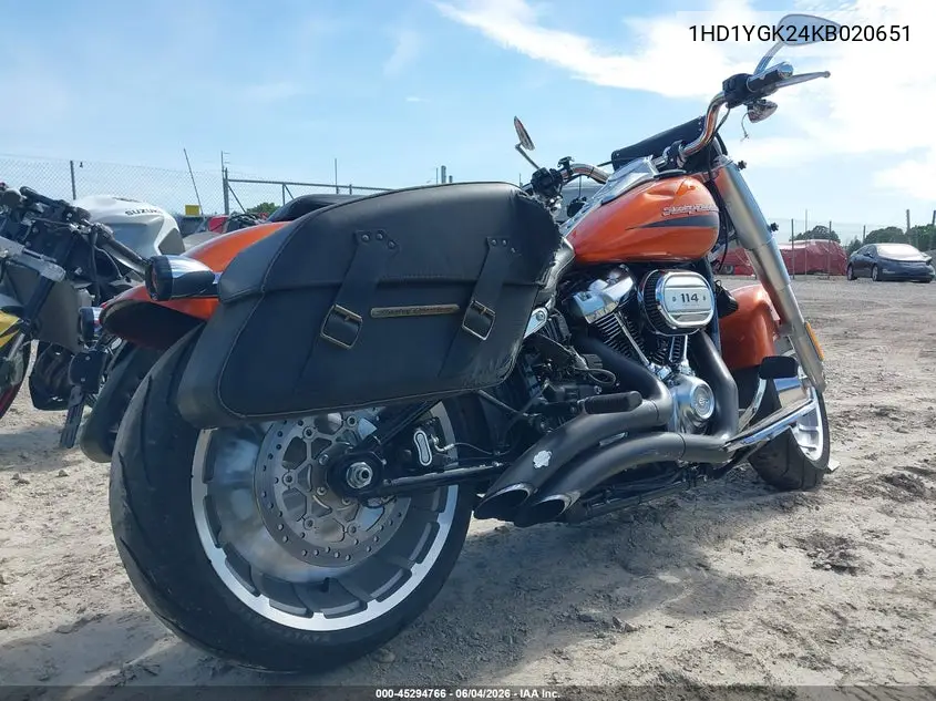 2019 Harley-Davidson Flfbs VIN: 1HD1YGK24KB020651 Lot: 45294766