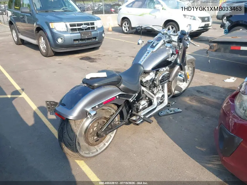 2021 Harley-Davidson Flfbs VIN: 1HD1YGK1XMB033463 Lot: 45532812