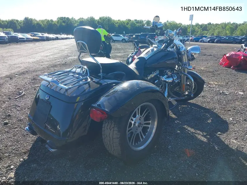2015 Harley-Davidson Flrt Free Wheeler VIN: 1HD1MCM14FB850643 Lot: 45441448